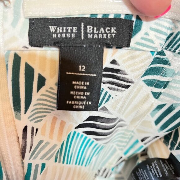 White House Black Market Size 12 Women’s Printed High-Low‎ Fit-And-Flare Dress - Picture 6 of 9